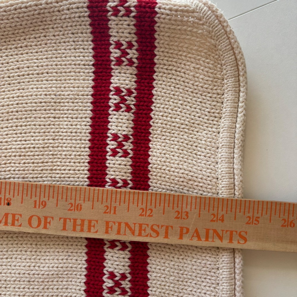 Eddie‎ Bauer Womens Petite Fair Isle Sweater Red Cream Mock Neck Cotton S - Picture 3 of 5